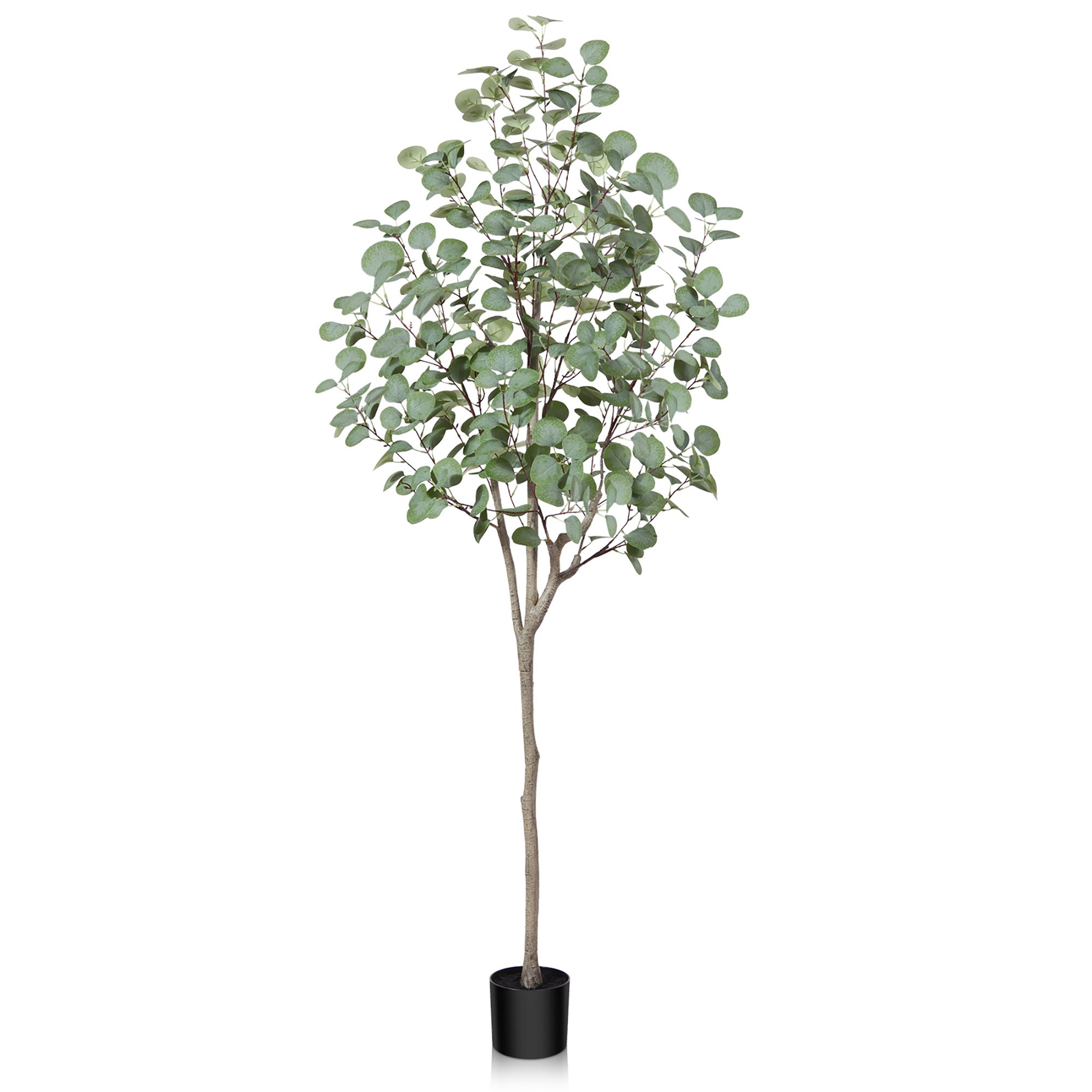 6FT Artificial Eucalyptus Silk Plants in Pot, Faux Plastic Eucalyptus Tree with Durable Plastic T... | Walmart (US)
