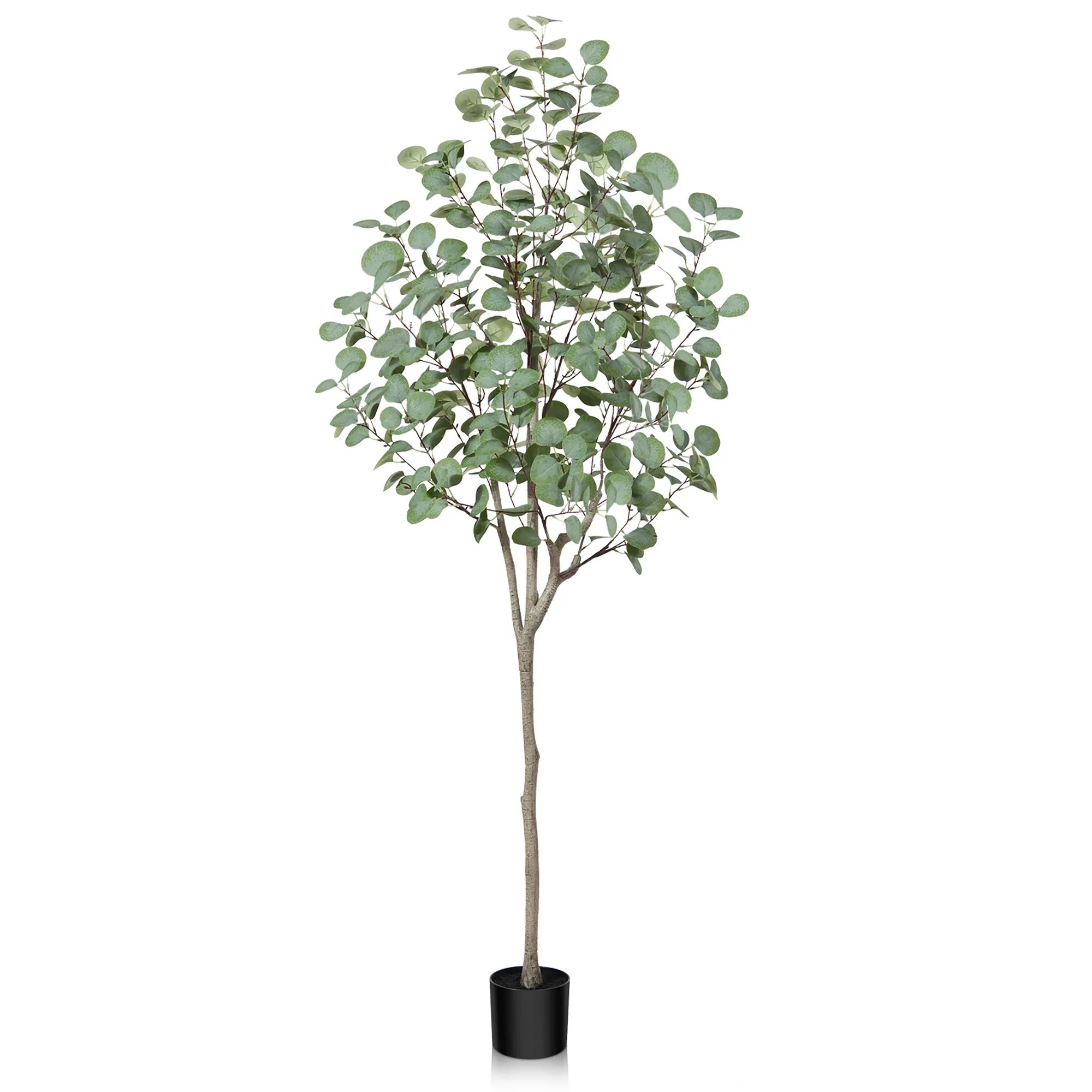 6FT Artificial Eucalyptus Silk Plants in Pot, Faux Plastic Eucalyptus Tree with Durable Plastic T... | Walmart (US)