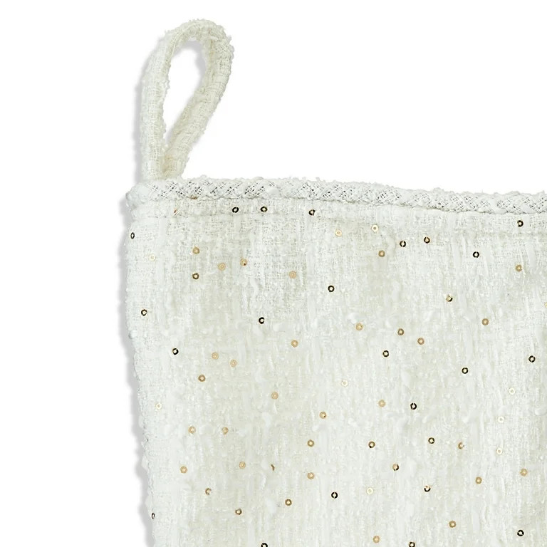 My Texas House White Sequin Stocking, 20 inch - Walmart.com | Walmart (US)