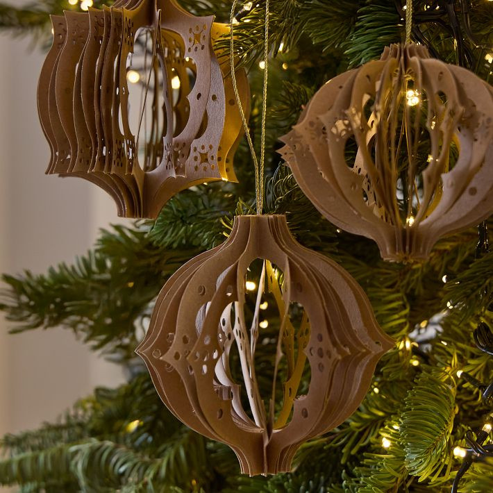 Punched Paper Ornaments (Set of 3) | West Elm (US)