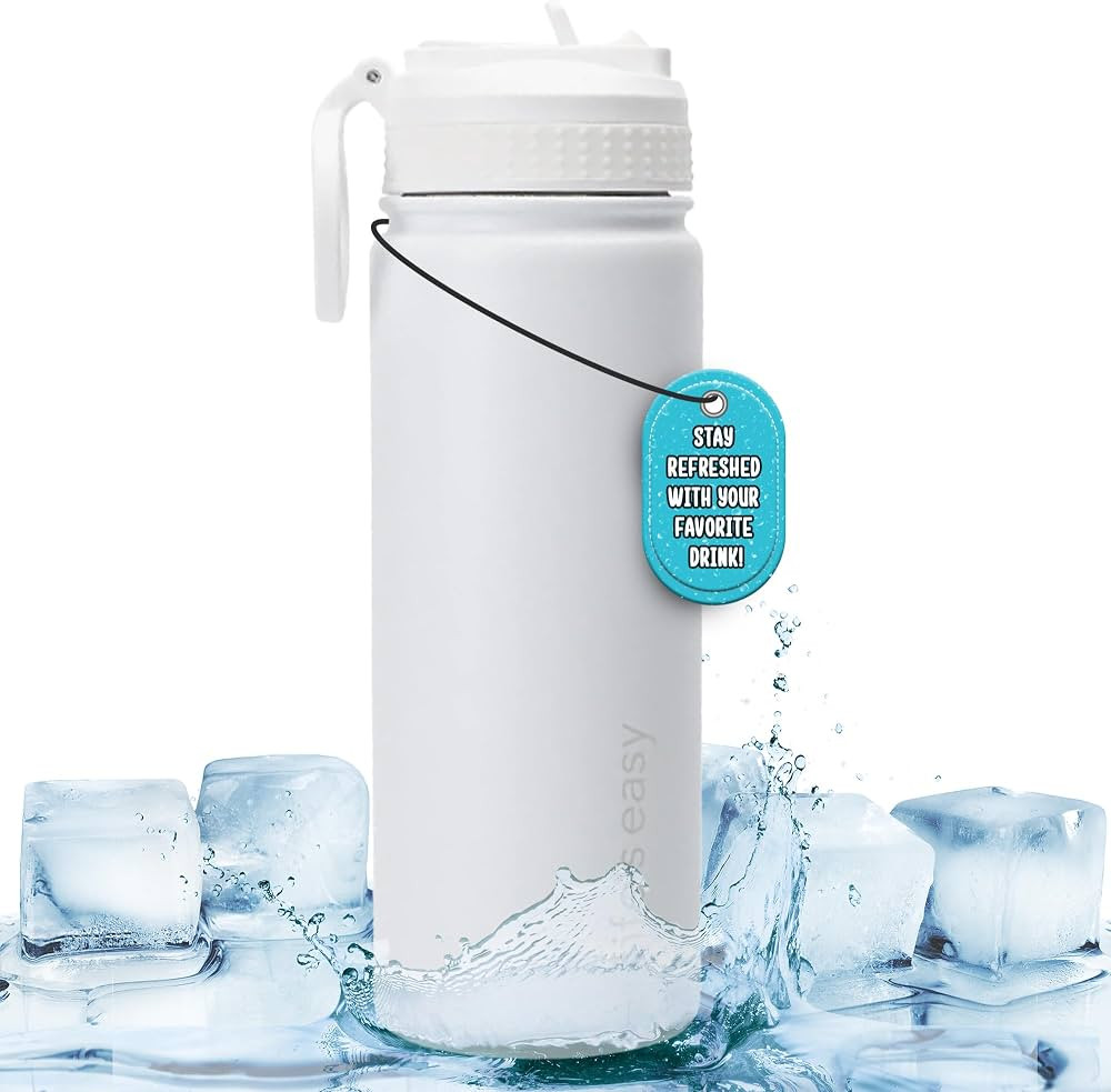 Life's Easy Stainless Steel Insulated Water Bottle - Sports Water Bottle w/Loop Handle Bionic Sil... | Amazon (US)