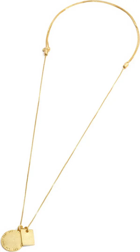 Etched Coin Long Pendant Necklace | Nordstrom Rack