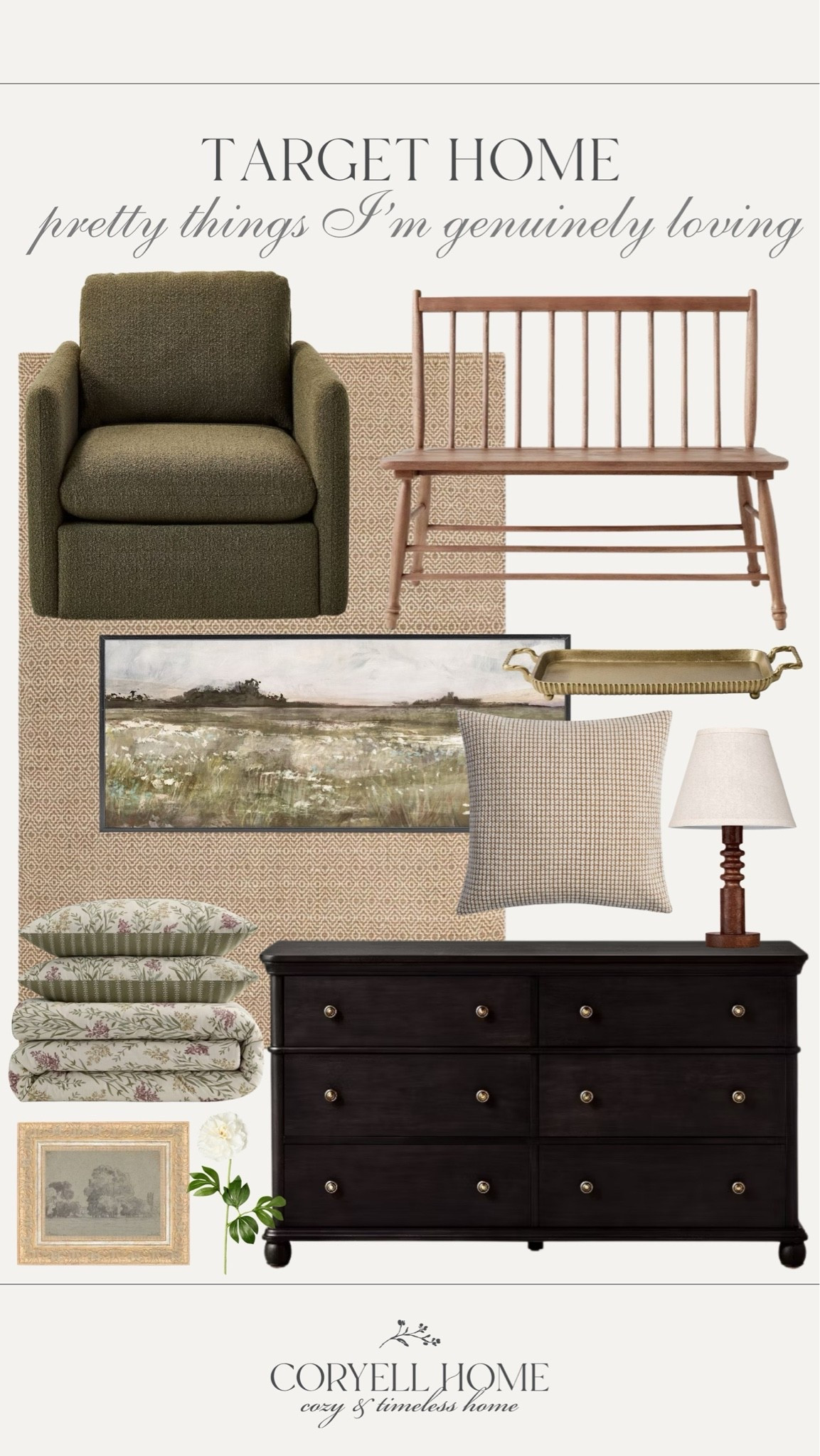 These pretty home finds from Target are so beautiful for a transitional, cozy home. I love this green accent chair, dark dresser, and all of the pretty home decor pieces too. 😍🙌🏻

#LTKHome