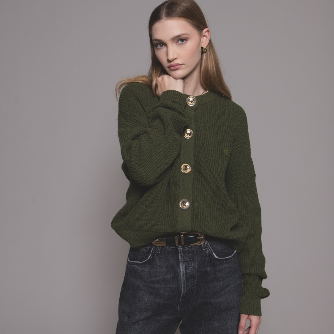 Mother Cardigan - Olive Green | EllandEmm