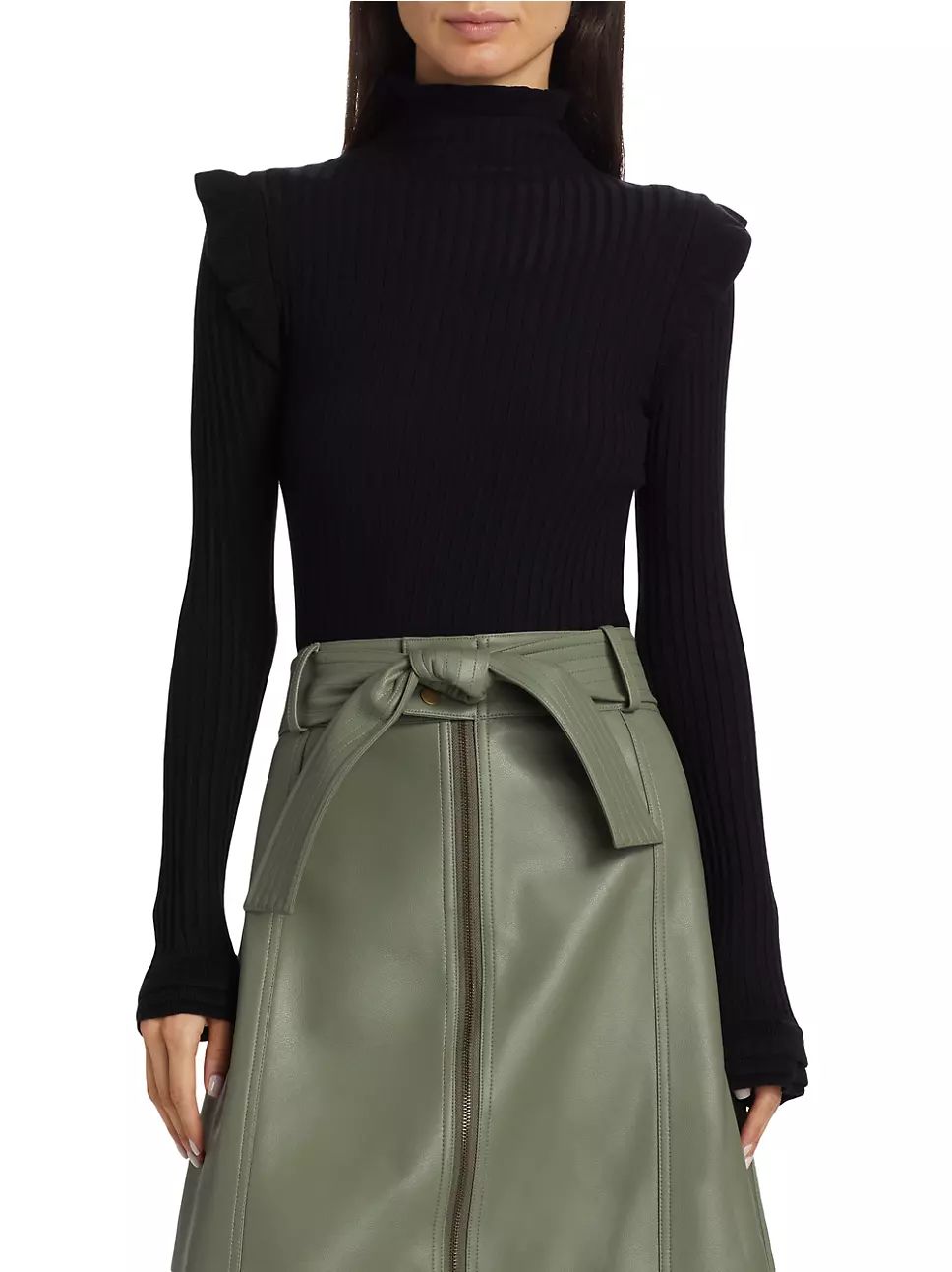 Tinley Rib-Knit Fitted Turtleneck | Saks Fifth Avenue