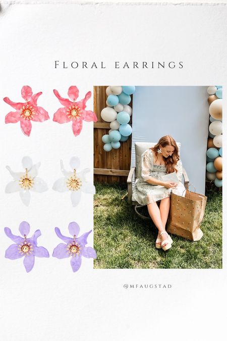 Floral acrylic earrings on sale for $7!  I got so many compliments when I wore these the other day! 

#LTKStyleTip #LTKSaleAlert #LTKSeasonal