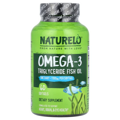 NATURELO Omega-3 Triglyceride Fish Oil, 1,100 mg, 60 Softgels | Target