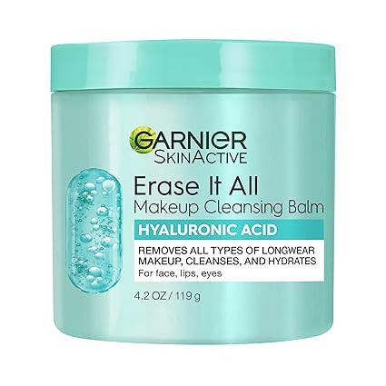 Garnier Erase It All Makeup Cleansing Balm with Hyaluronic Acid, Replumping Facial Cleanser and M... | Amazon (US)