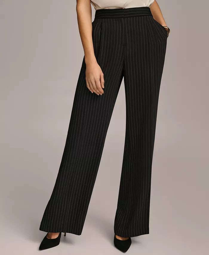 Women's Pinstripe Wide-Leg Pant | Macy's
