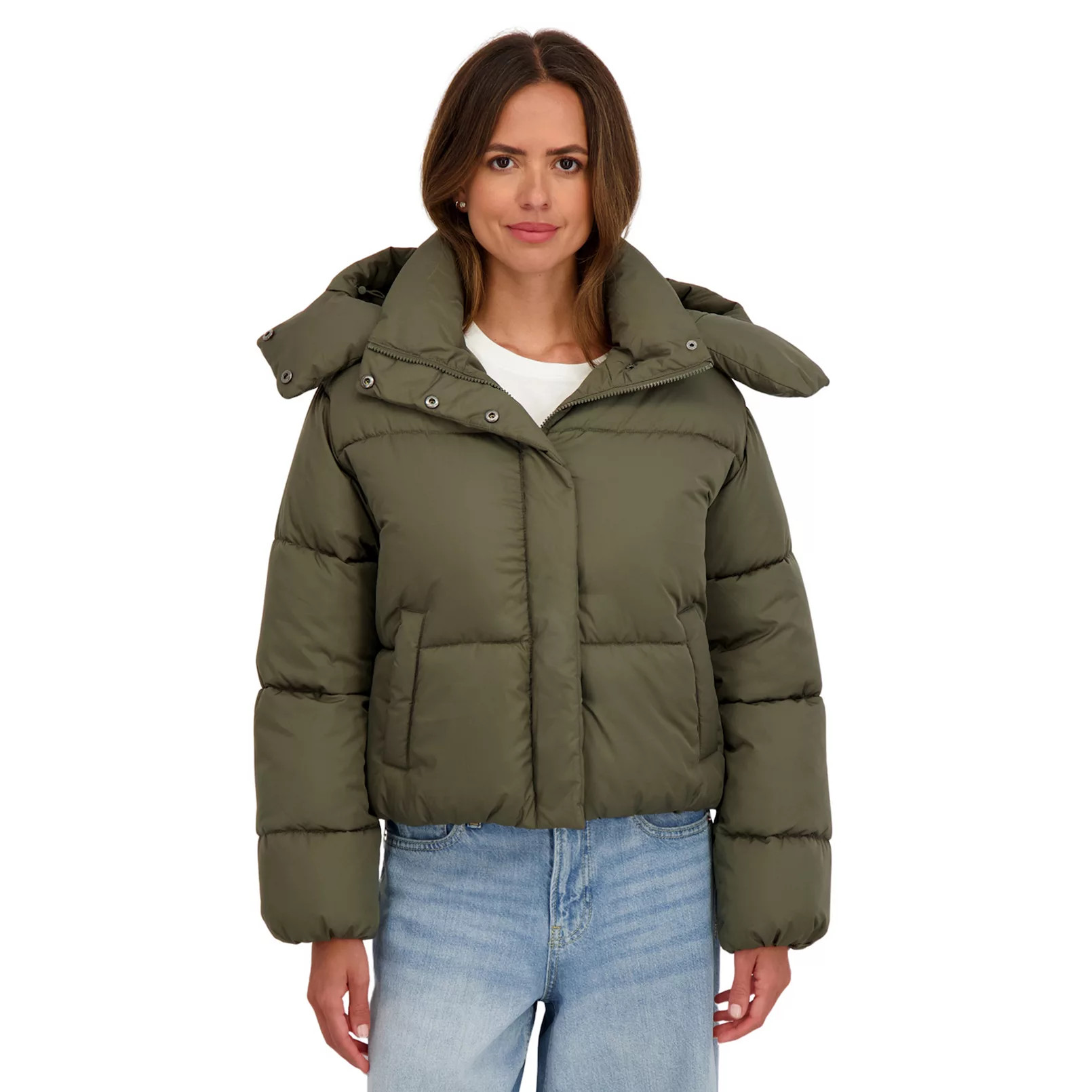 Juniors' Sebby Removable Hood Short Puffer Jacket | Kohl's