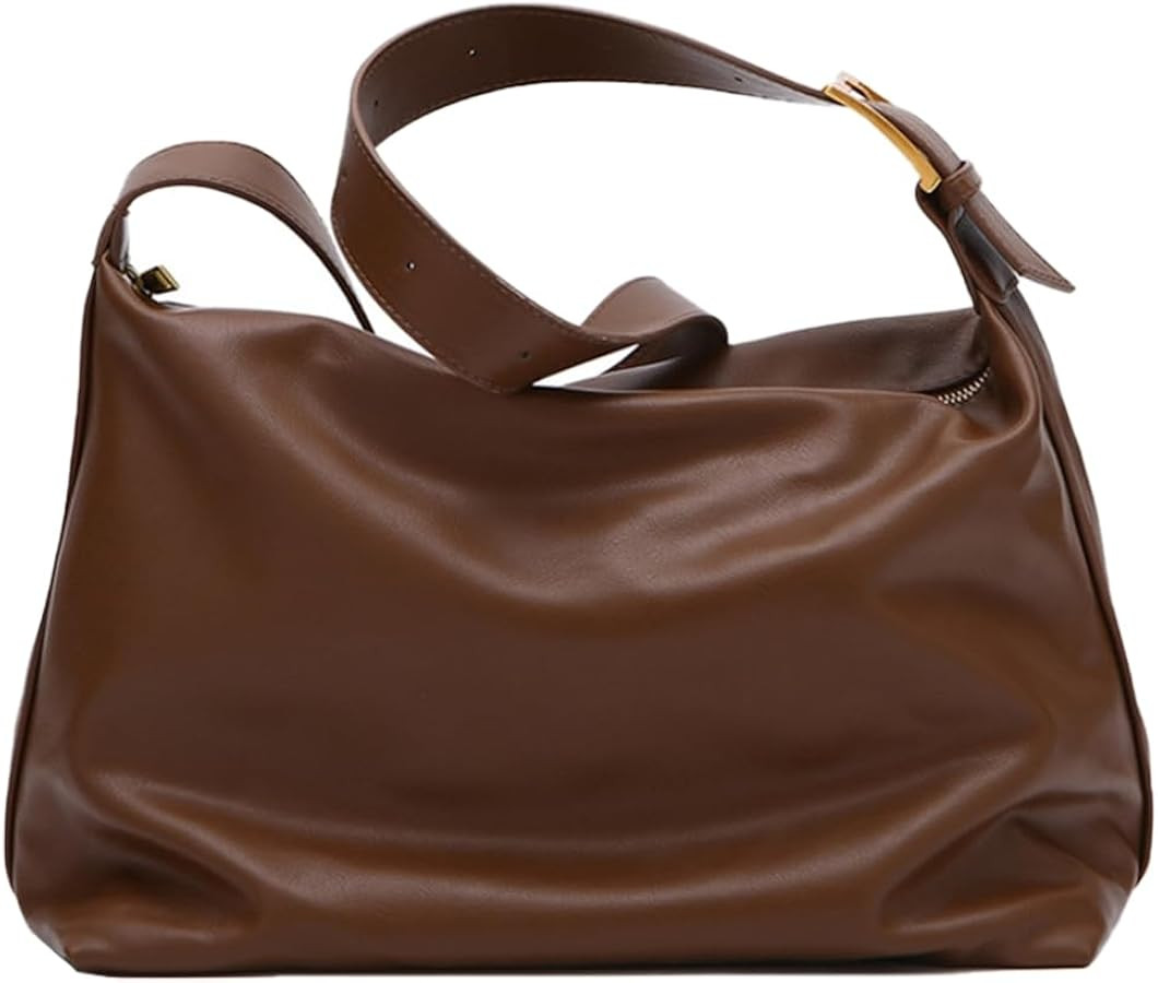 Casual Soft Single Strap Shoulder Bag Unisex Designs Large Capacity PU Leather Crossbody Handbag ... | Amazon (US)