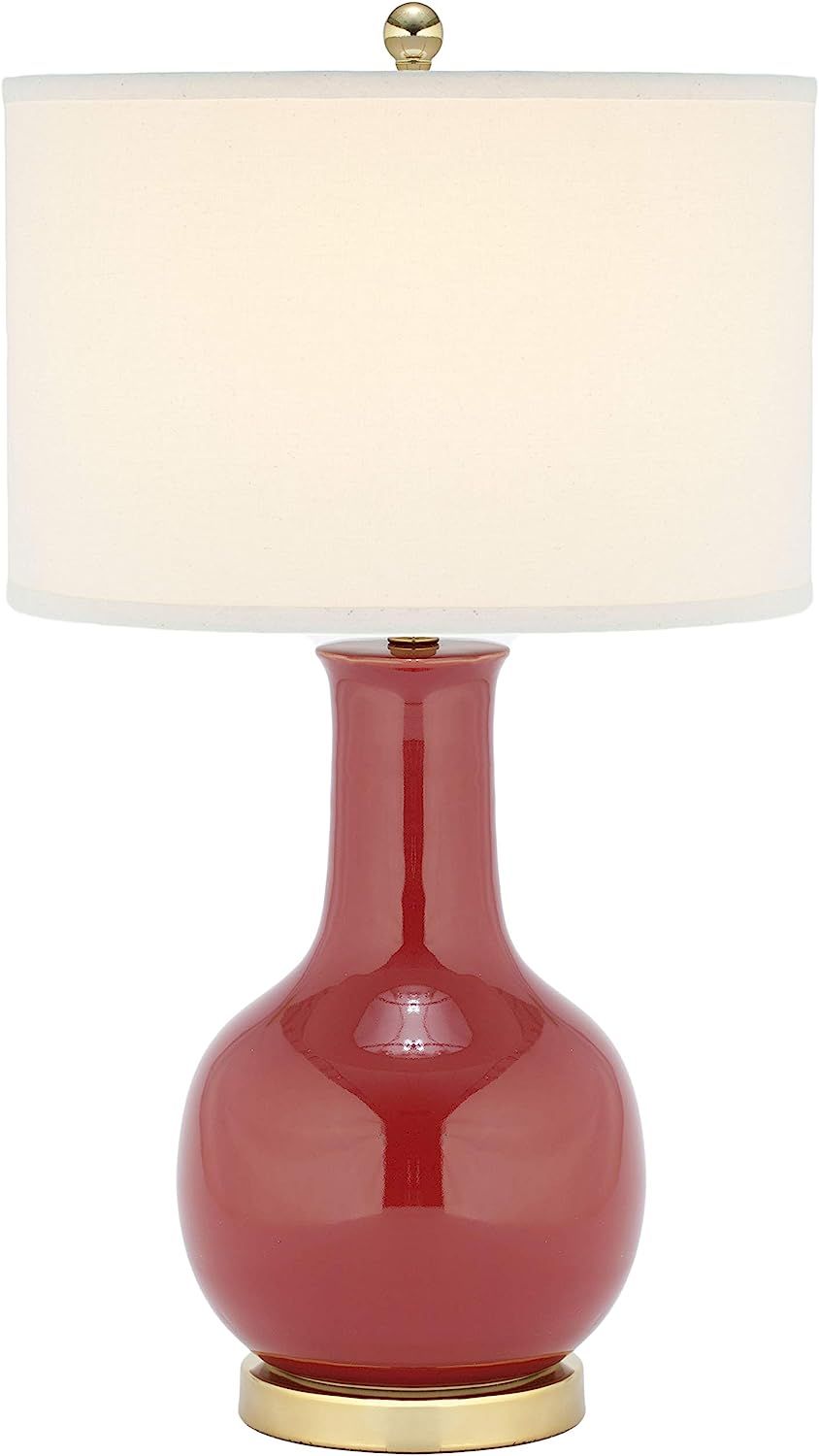 SAFAVIEH Lighting Collection Paris Modern Red Ceramic 28-inch Bedroom Living Room Home Office Des... | Amazon (US)