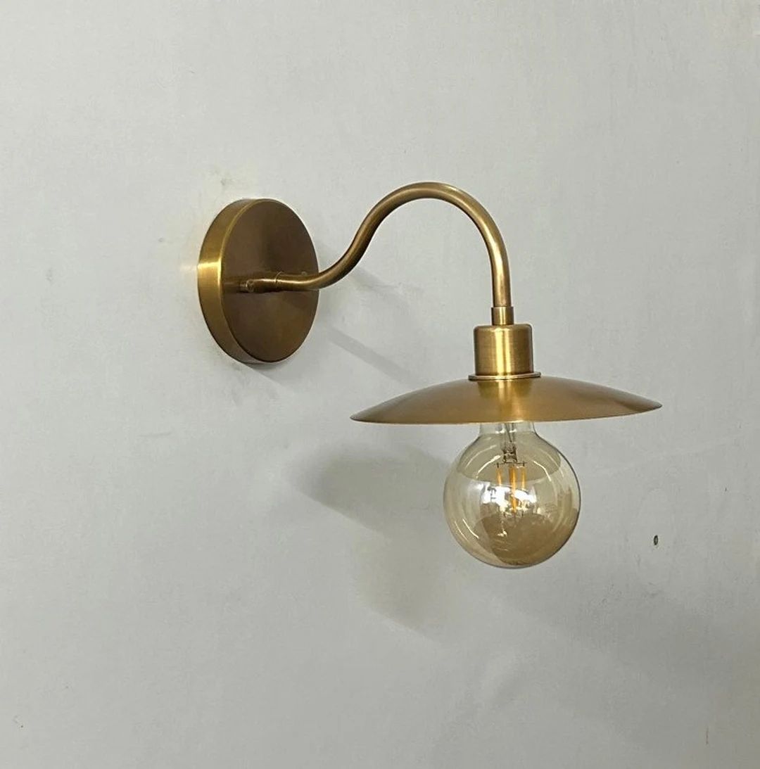 Luminous Elegance Handcrafted Brass Dish Wall Lamp Illuminating Home Decor - Etsy | Etsy (US)