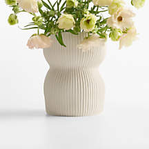 Curvy Ribbed Ceramic Vase 7" by Cym Warkov + Reviews | Crate & Barrel | Crate & Barrel