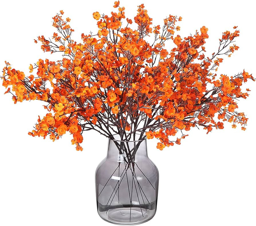 Momkids 6 Pcs Faux Flower Fake Babys Breath Flower Bulk Artificial Gypsophila Bouquet Fall Silk F... | Amazon (US)