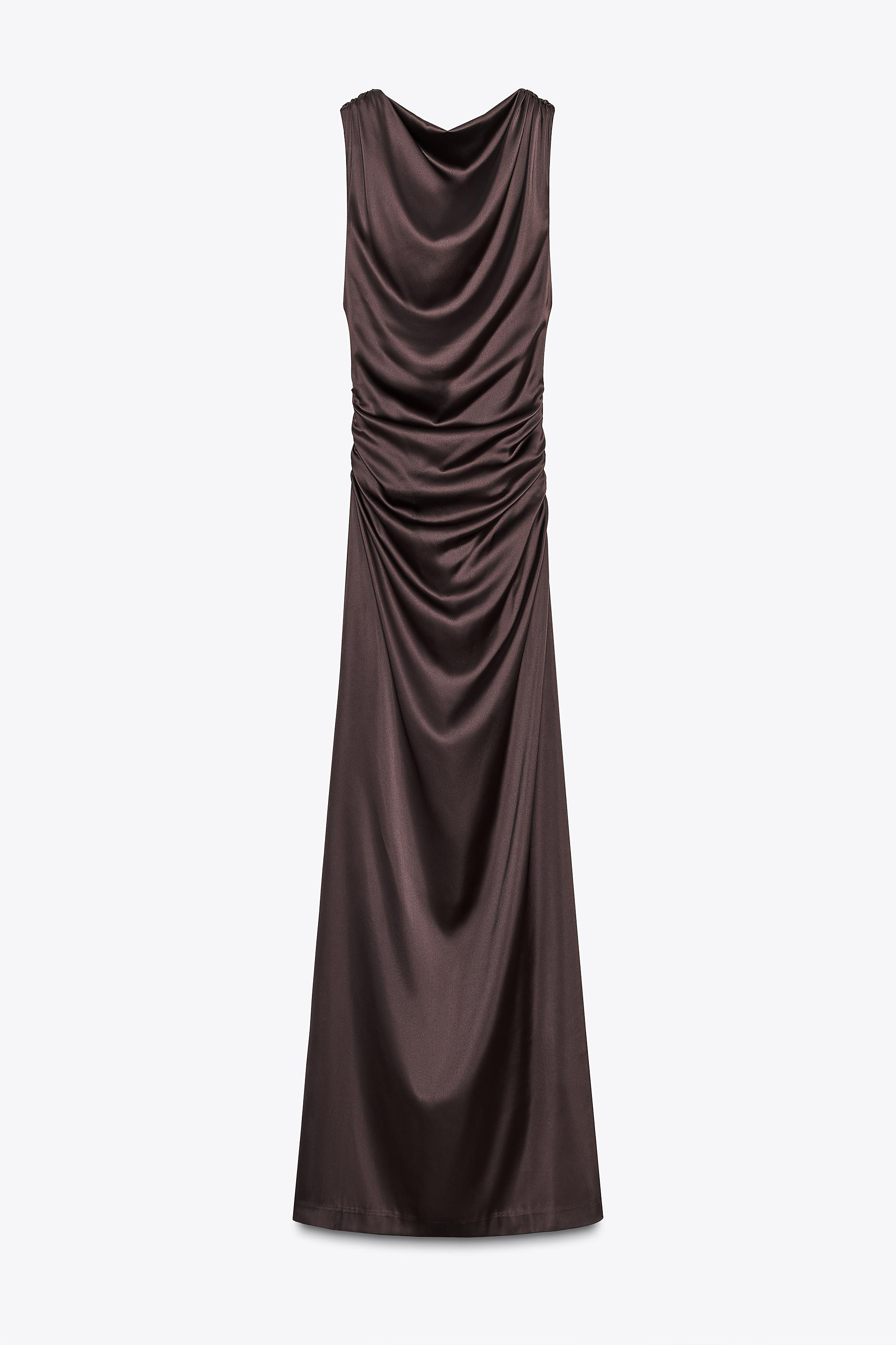 OPEN BACK SATIN LONG DRESS | Zara UK