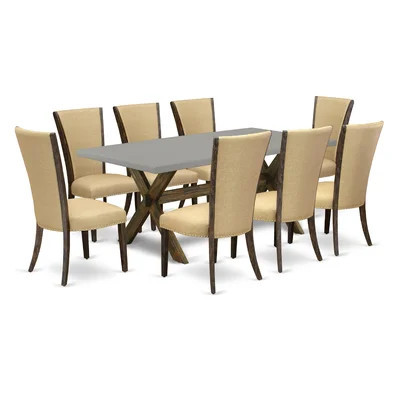 8 - Person Acacia Solid Wood Dining Set | Wayfair North America