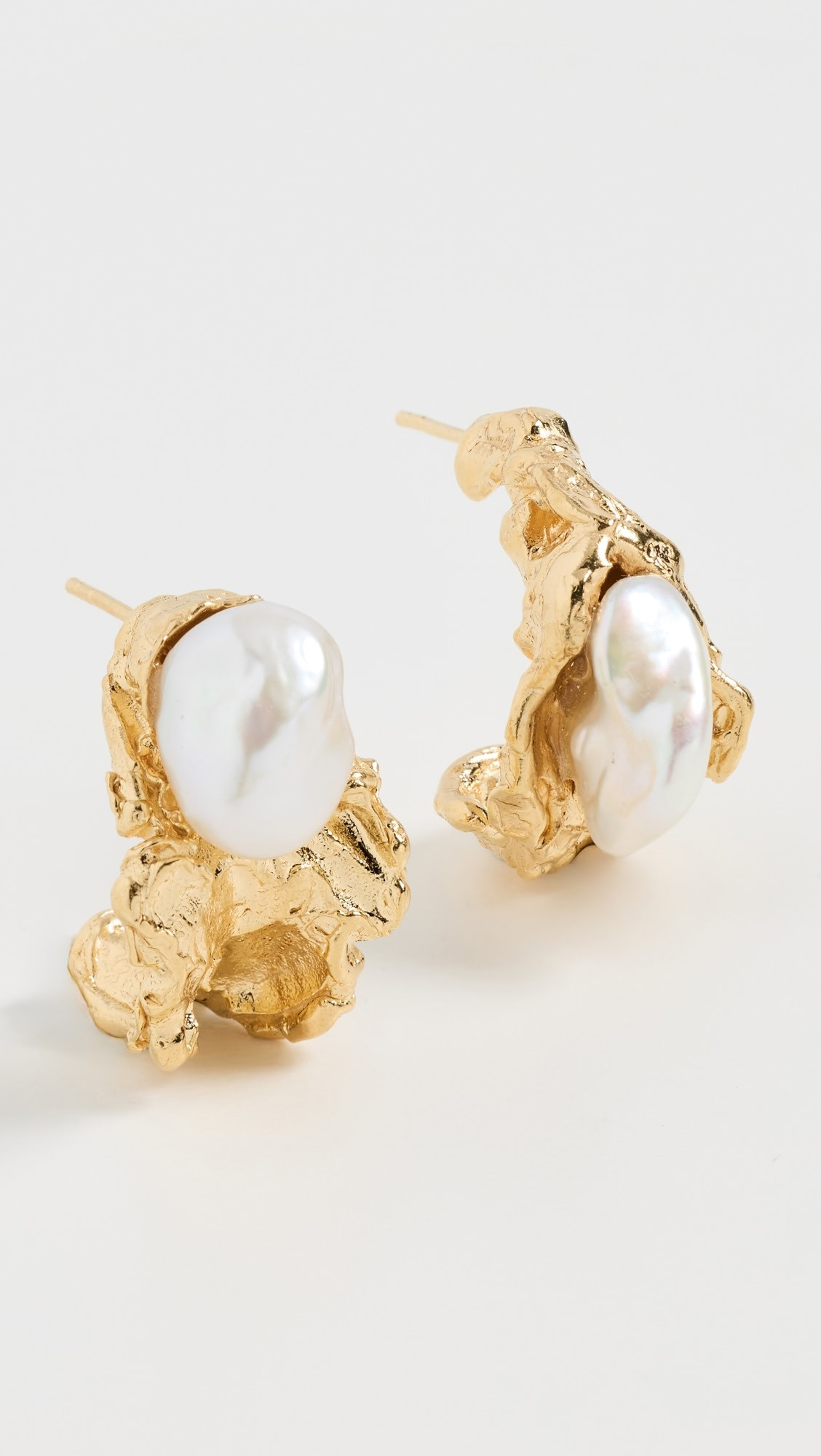 The Organic Hoop Pearl Earrings | Shopbop