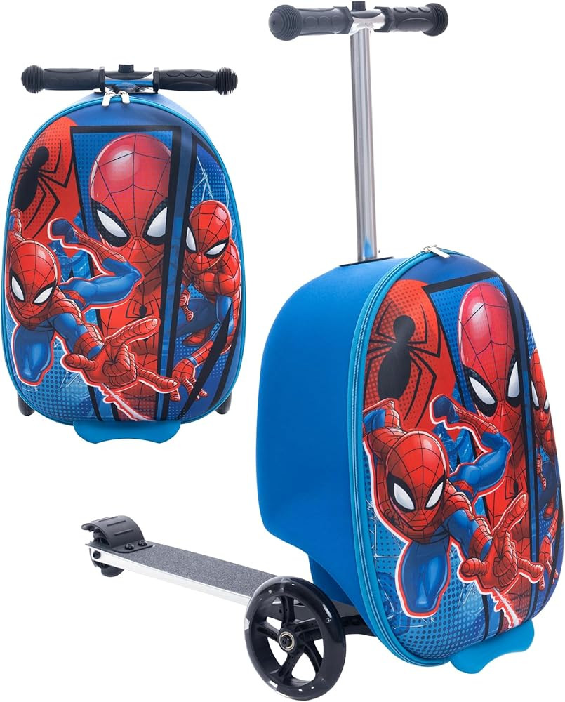 Fast Forward Spiderman Suitcase Scooter for Boys – 18 inches Lightweight Ride On Suitcase for K... | Amazon (US)