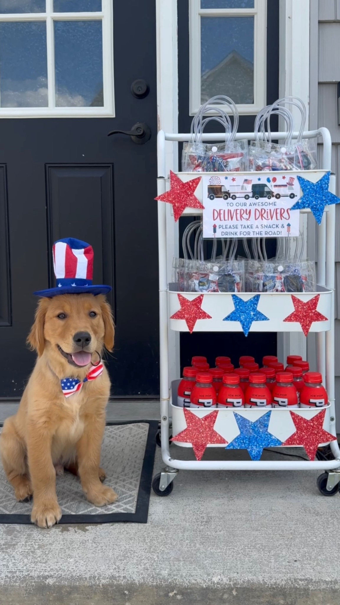 July snack cart for our delivery drivers 📦🇺🇸💙

#LTKFamily #LTKSeasonal #LTKHome