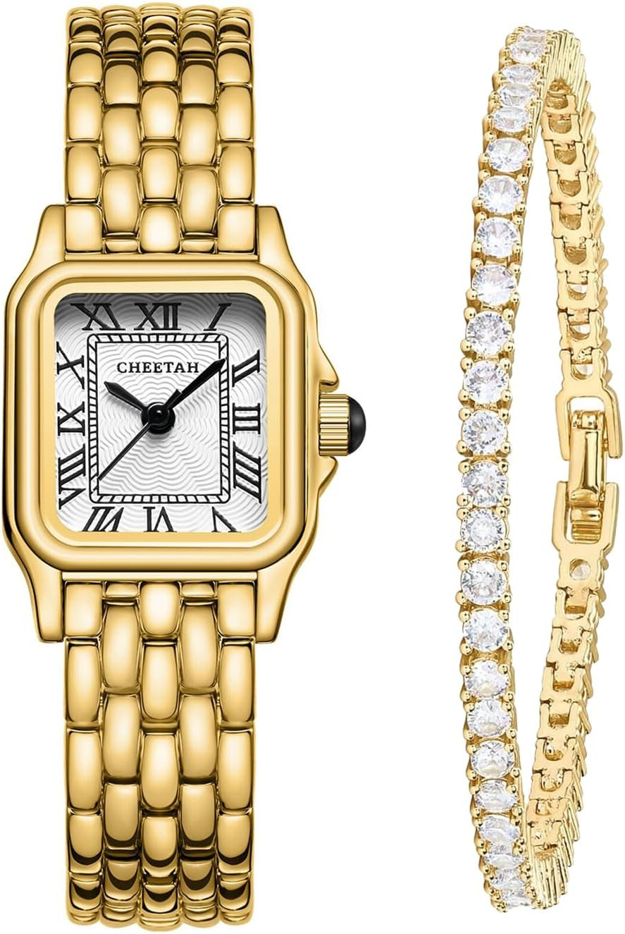 CHEETAH Women’s Gold Bangle Watch and Bracelet Set | Amazon (US)