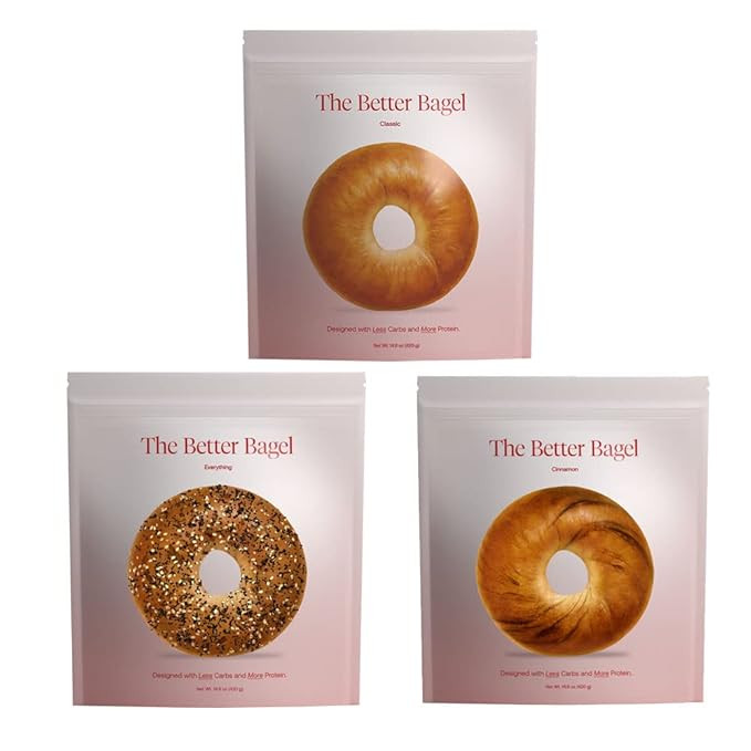 BetterBrand Better Bagel, Variety Pack (Classic, Everything, Cinnamon), High Protein (25 g protei... | Amazon (US)