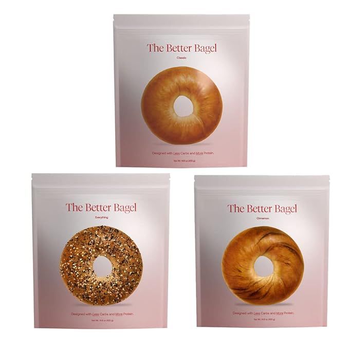 BetterBrand Better Bagel, Variety Pack (Classic, Everything, Cinnamon), High Protein (25 g protei... | Amazon (US)