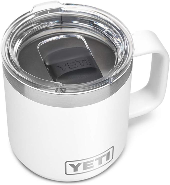 YETI Rambler 10 oz Stackable Mug, Vacuum Insulated, Stainless Steel with MagSlider Lid, White    ... | Amazon (US)
