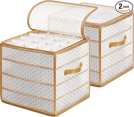 SONGMICS Plastic Christmas Ornament Storage Boxes, Set of 2, Hold 128 Holiday Ornaments and Holid... | Amazon (US)