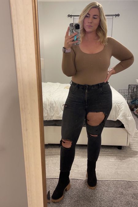 Best bodysuit from Amazon! Similar to Skims and under $30. Quality is so good and really flattering. Wearing a medium in the color latte for reference. Target Chelsea Boots are on sale 30% off right now too. Fit true to size. My Loopy code is ‘ashleymorganstyle’ for $$ off #amazonfinds #bodysuit #fallfashion #fallstyle #falloutfit #staplepiece #curvystyle #midsizestyle #chelseaboots #targetfinds

#LTKsalealert #LTKmidsize #LTKshoecrush