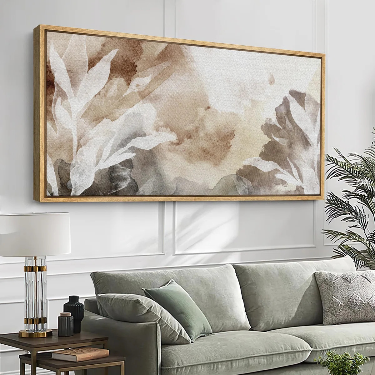 Whispers Of Nature Abstract Watercolor Botanical Decor Modern Organic Framed Canvas Print Wall Ar... | Wayfair North America