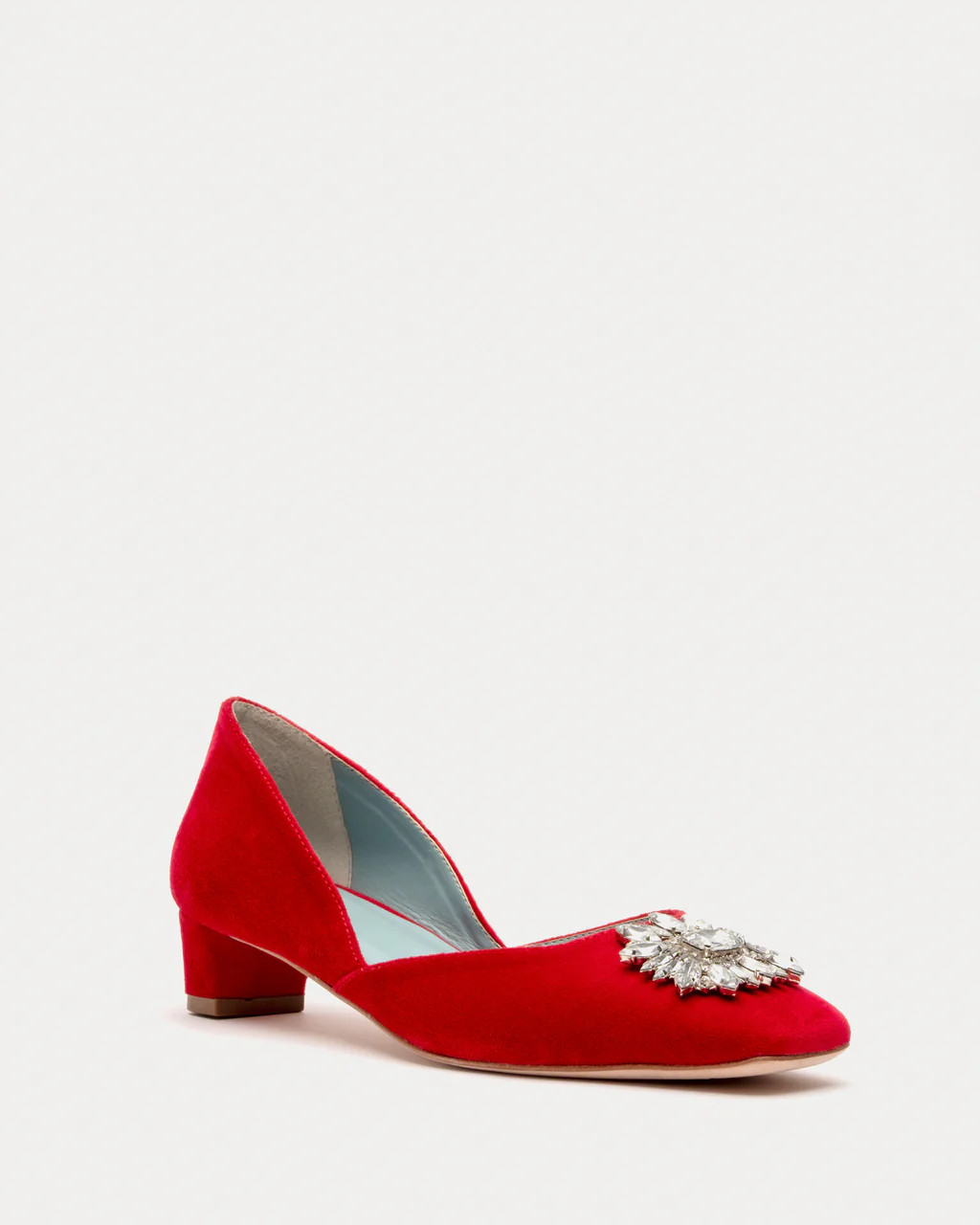 McCall Mini Block Heel - Velvet Red | Frances Valentine