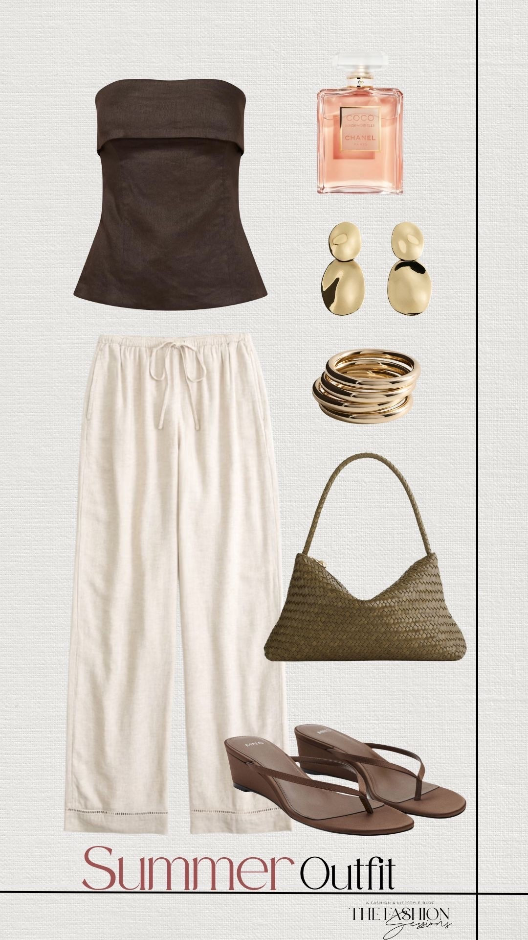 Summer Outfit | Linen Strapless Top | Linen Pants | Woven Bag | Wedge Sandals |

#LTKootd #LTKSeasonal