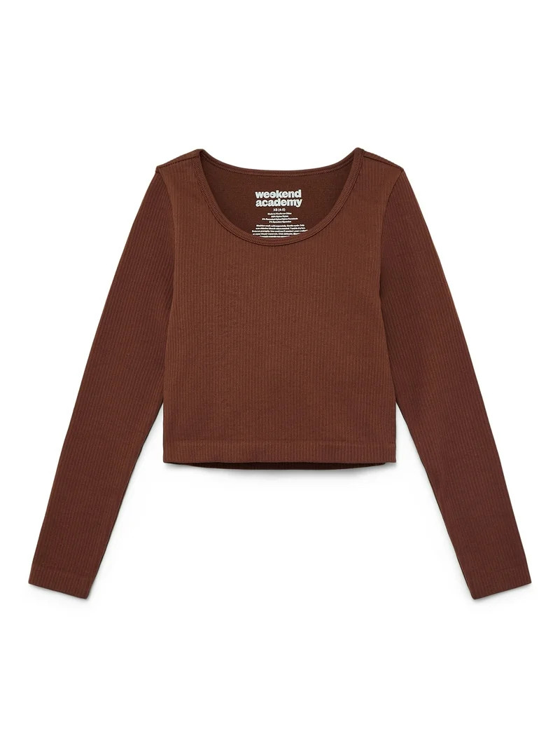 Weekend Academy Girls Seamless Top with Long Sleeves, Sizes 4-18 | Walmart (US)