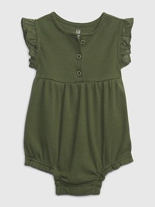 Baby Ribbed Flutter Shorty One-Piece | Gap (US)