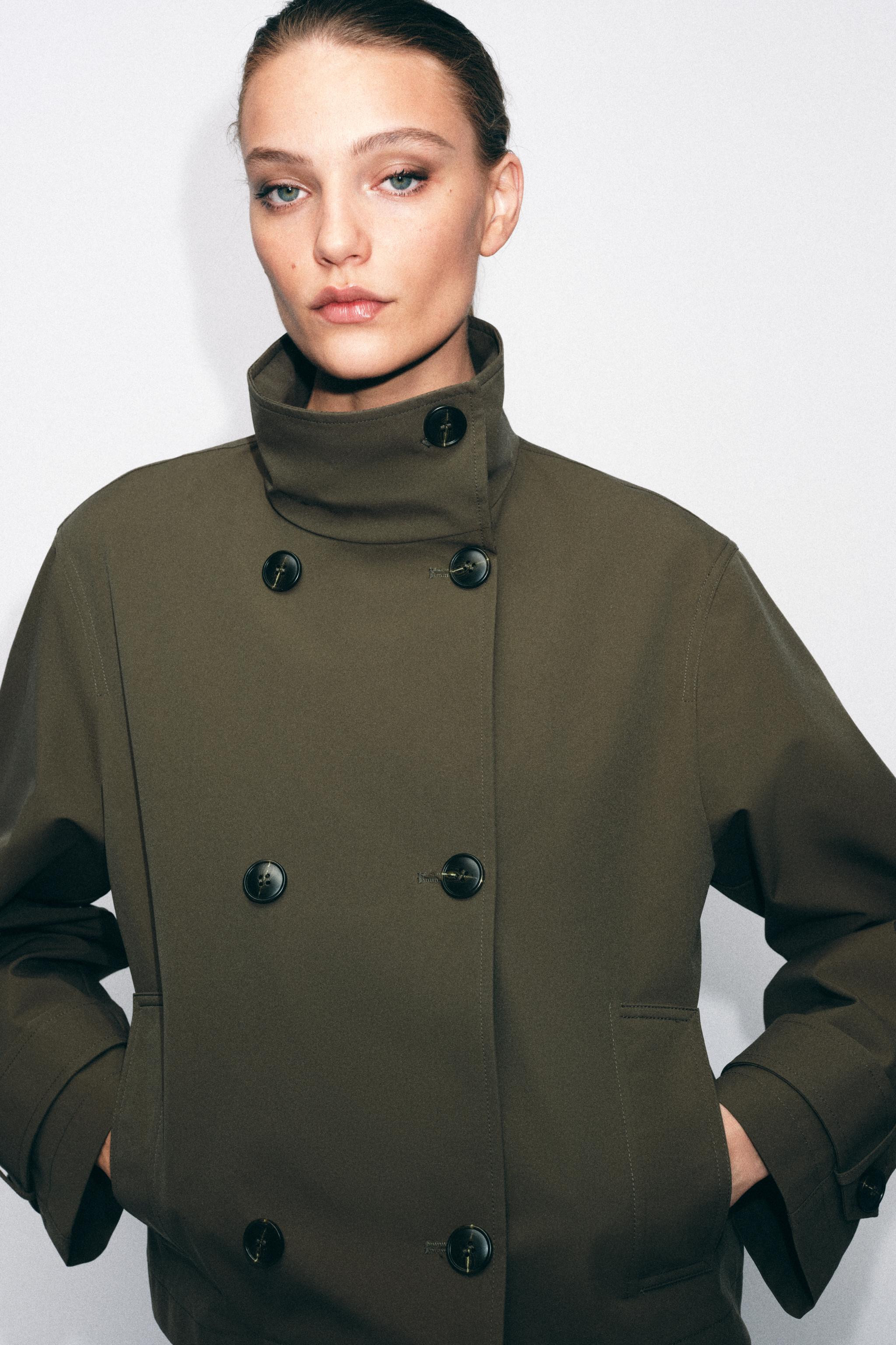 DOUBLE BREASTED SHORT TRENCH COAT | Zara US