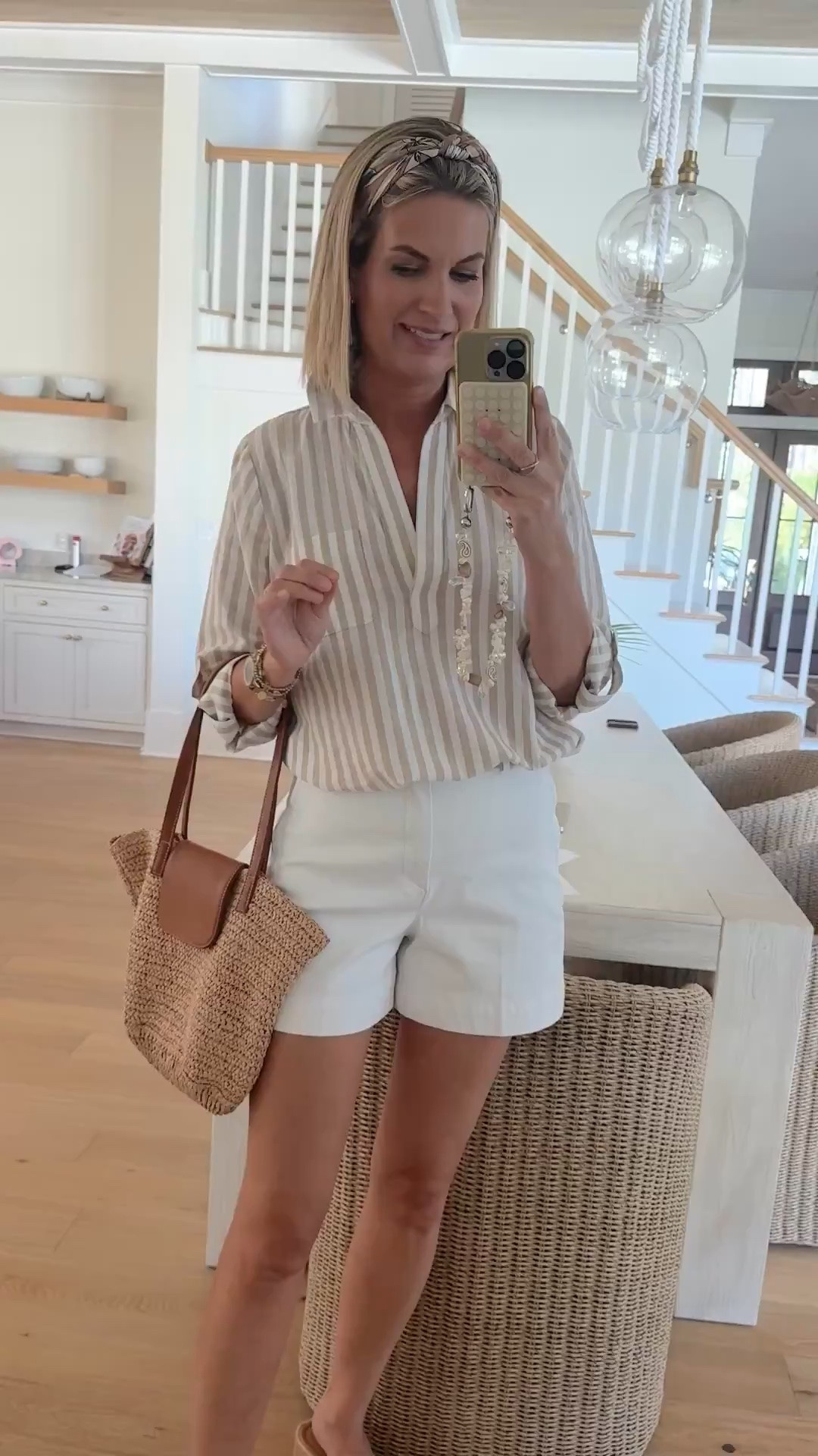 Wearing small in the linen top and shorts (use my new customer discount code RACHELXSPANX).  Sandals true to size.

#LTKOver40 #LTKSaleAlert #LTKTall