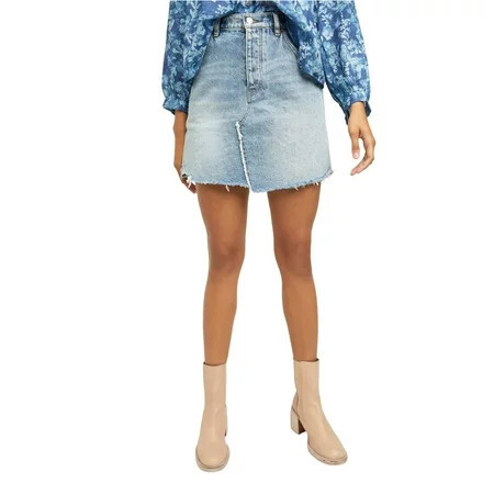Free People Women s Brea Frayed Cut-Off Denim Mini Skirt Navy Size 25 $78 NWT | Walmart (US)
