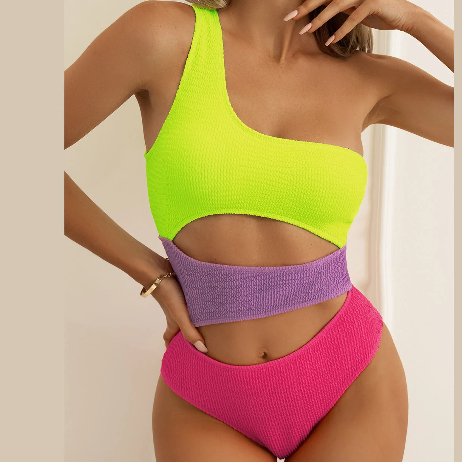 Aloohaidyvio No Boundaries Swimsuits for Women,Womens Sexy Color-blocking One-piece Bikini One-pi... | Walmart (US)
