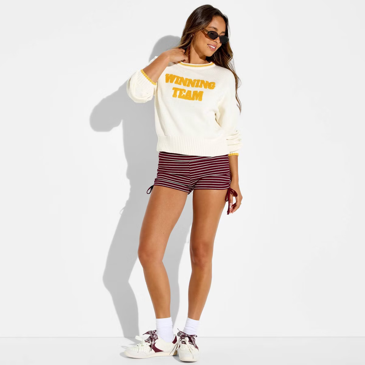 Women's Long Sleeve Winning Team Pullover Sweater - Wild Fable\u2122 Gold XXS | Target