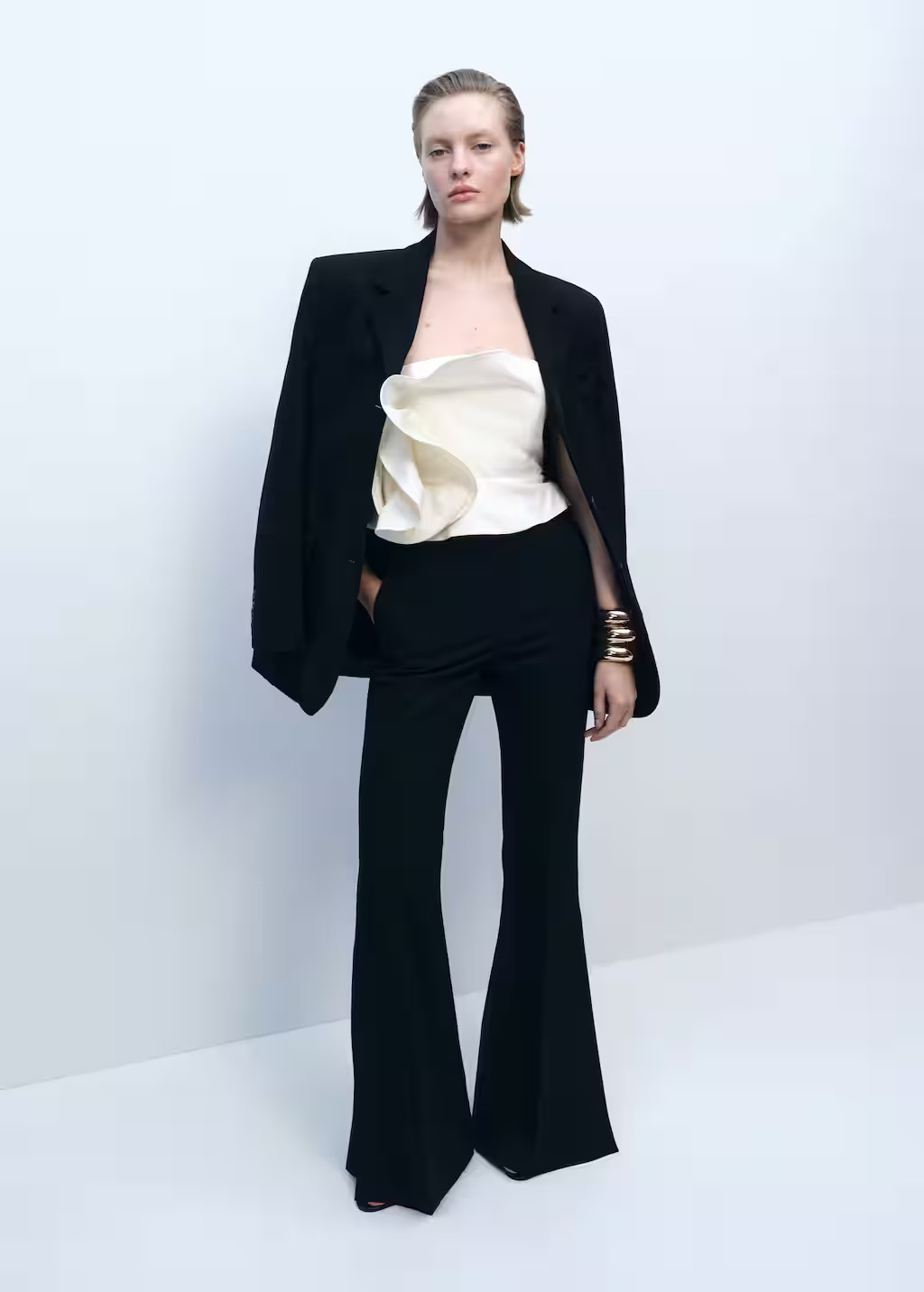 Maxi ruffle top off white - Women - XS - MANGO | Mango (US/MX/AU)