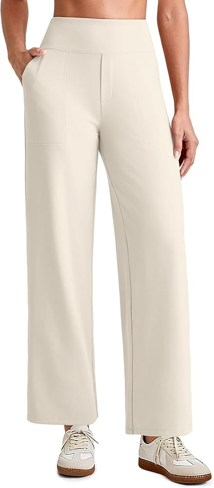 G4Free EverGoing Wide Leg Ankle Pants for Women 7/8 Length Yoga Dress Pants High Waist Stretch wi... | Amazon (US)