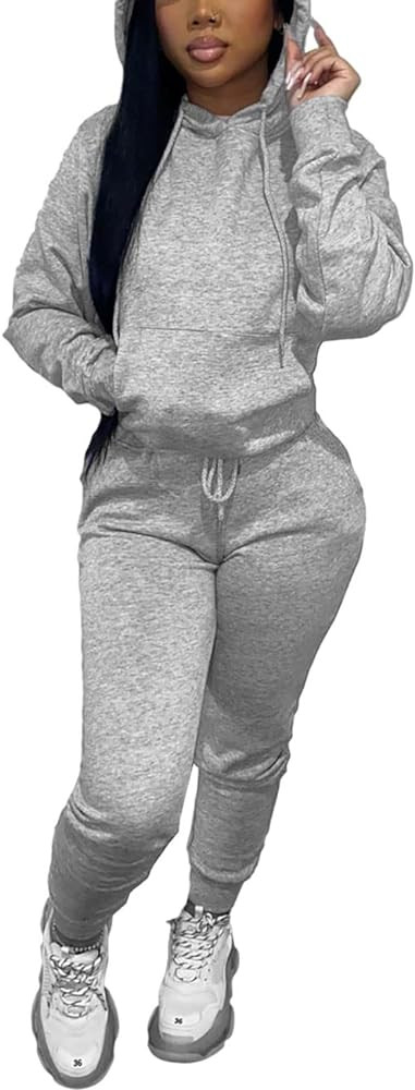 Alunzoem Sweatsuits for Women Set 2 Piece Jogging Outfits Long Sleeve Hoodie Sweatshirt Sweatpant... | Amazon (US)
