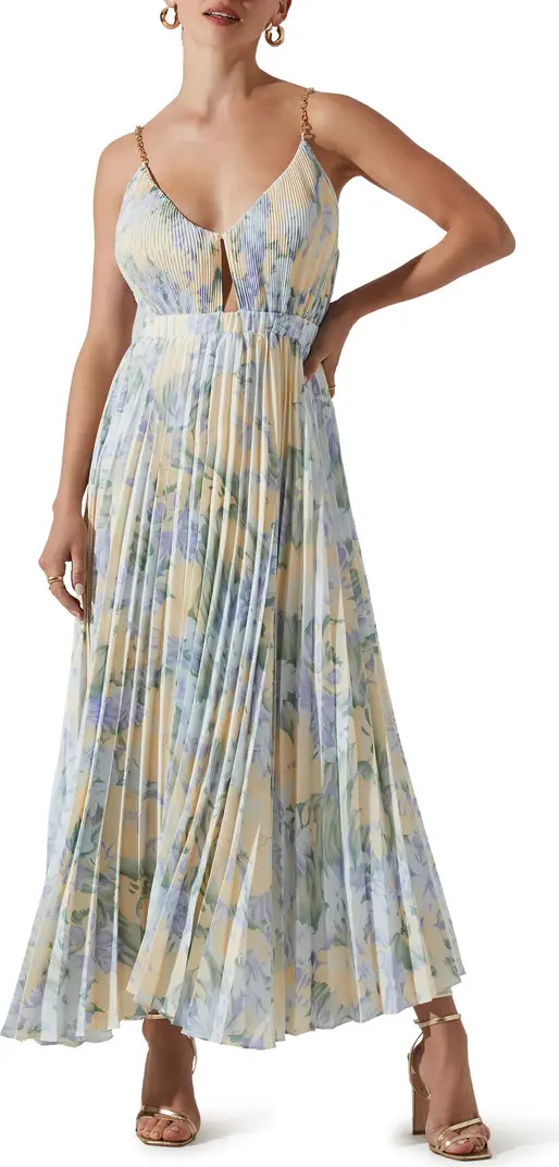 Loralee Floral Pleated Midi Dress | Nordstrom Rack