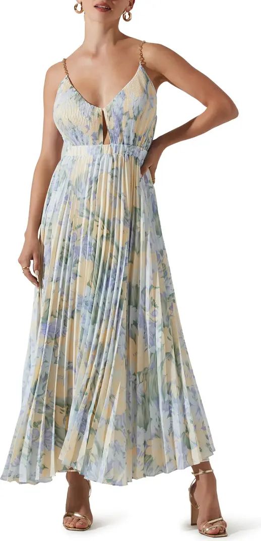 Loralee Floral Pleated Midi Dress | Nordstrom Rack