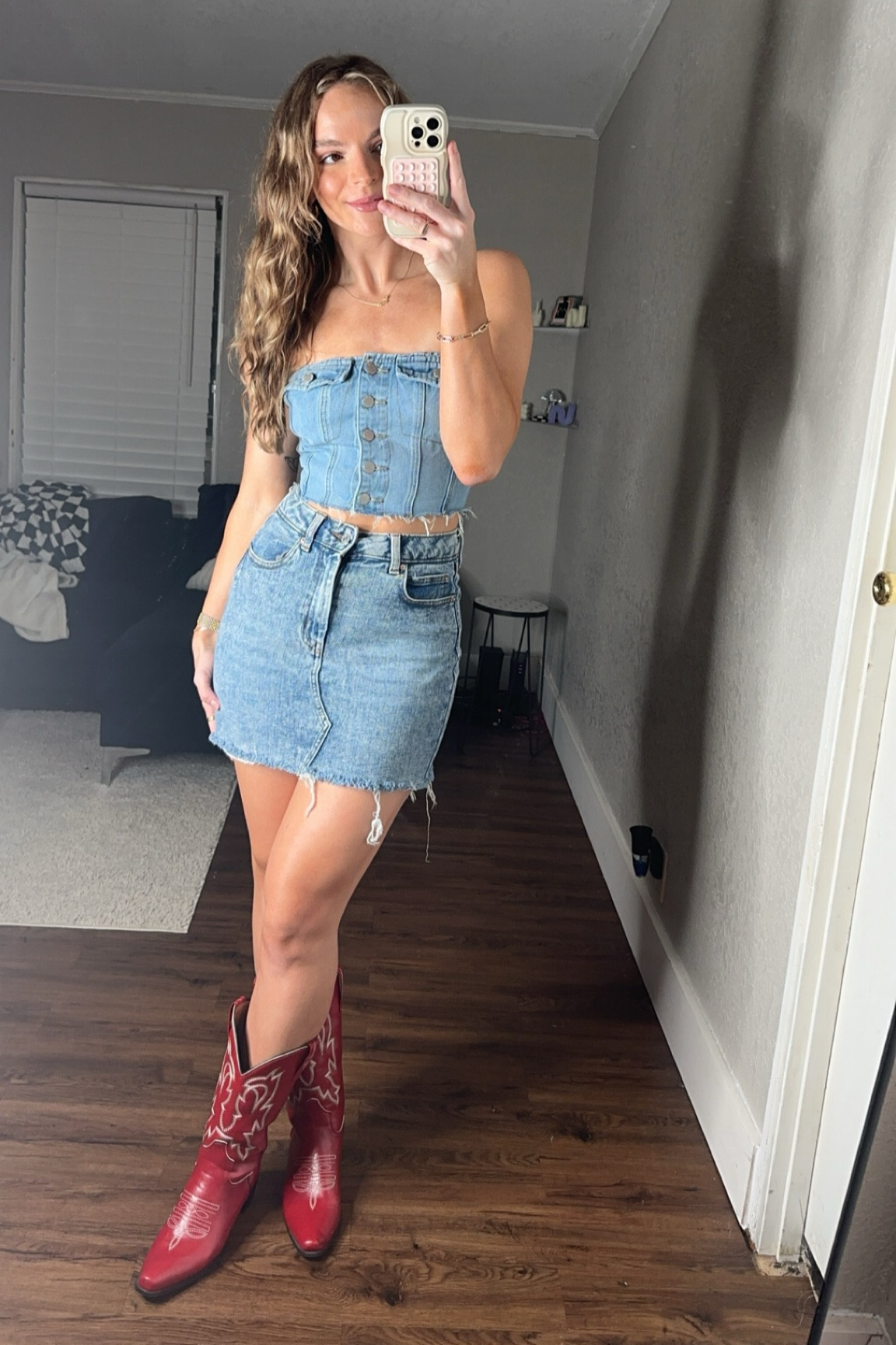 Country concert outfit, cowboy boots cowgirl boots, red cowgirl, boots, outfit idea 

#LTKstyletip #LTKSeasonal #LTKshoecrush