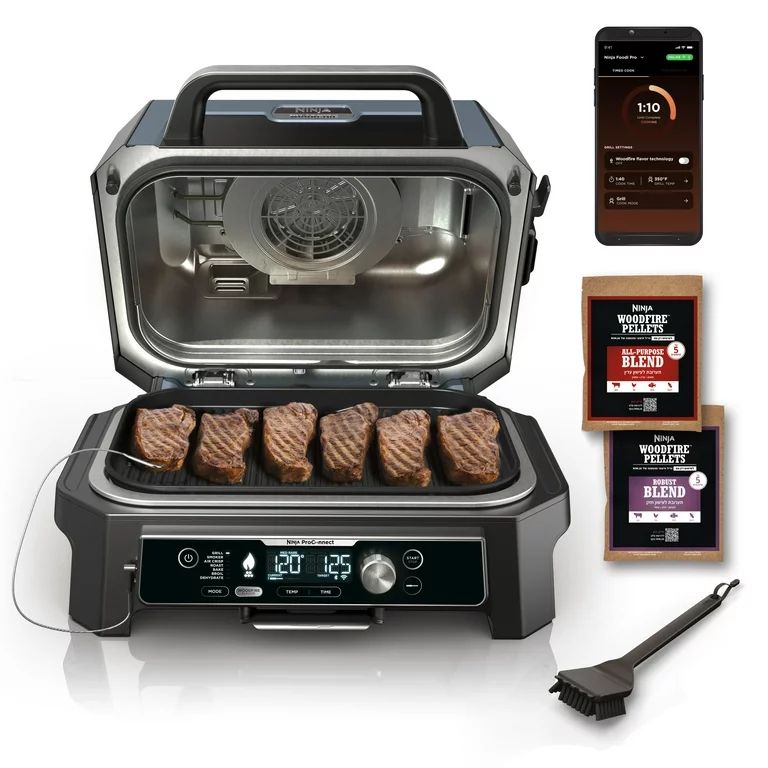 Ninja Woodfire ProConnect XL Outdoor 7-in-1 Grill & Smoker, App Enabled, Outdoor Air Fryer, Woodf... | Walmart (US)