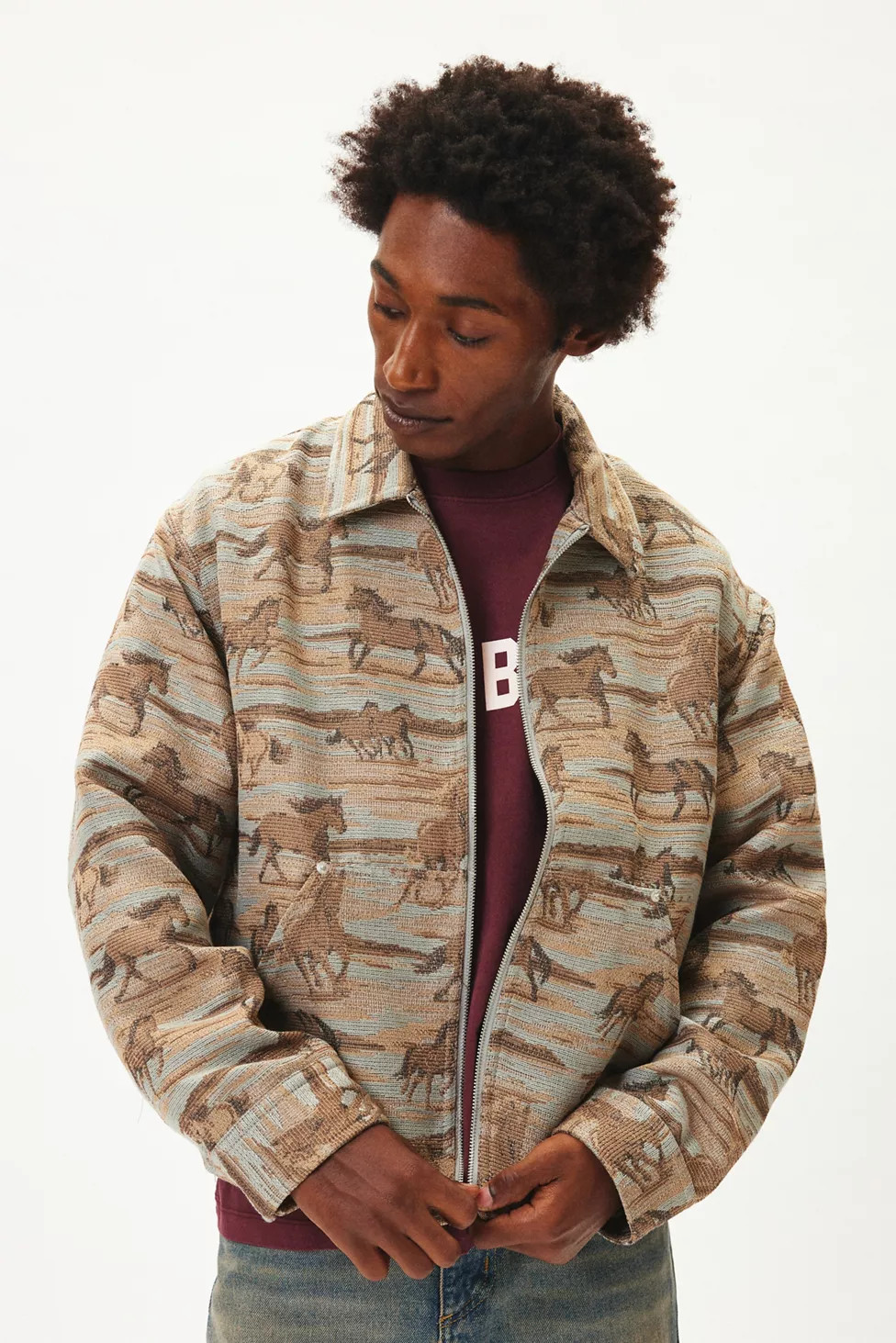 BDG Horse Jacquard Zip Jacket | Urban Outfitters (US and RoW)