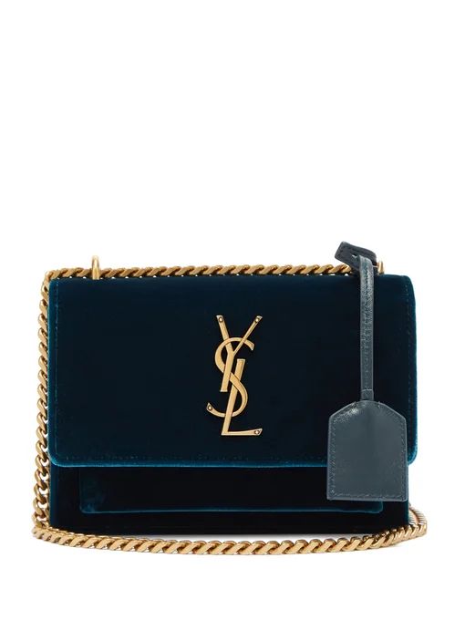 Sunset small velvet cross-body bag | Saint Laurent | Matches (US)