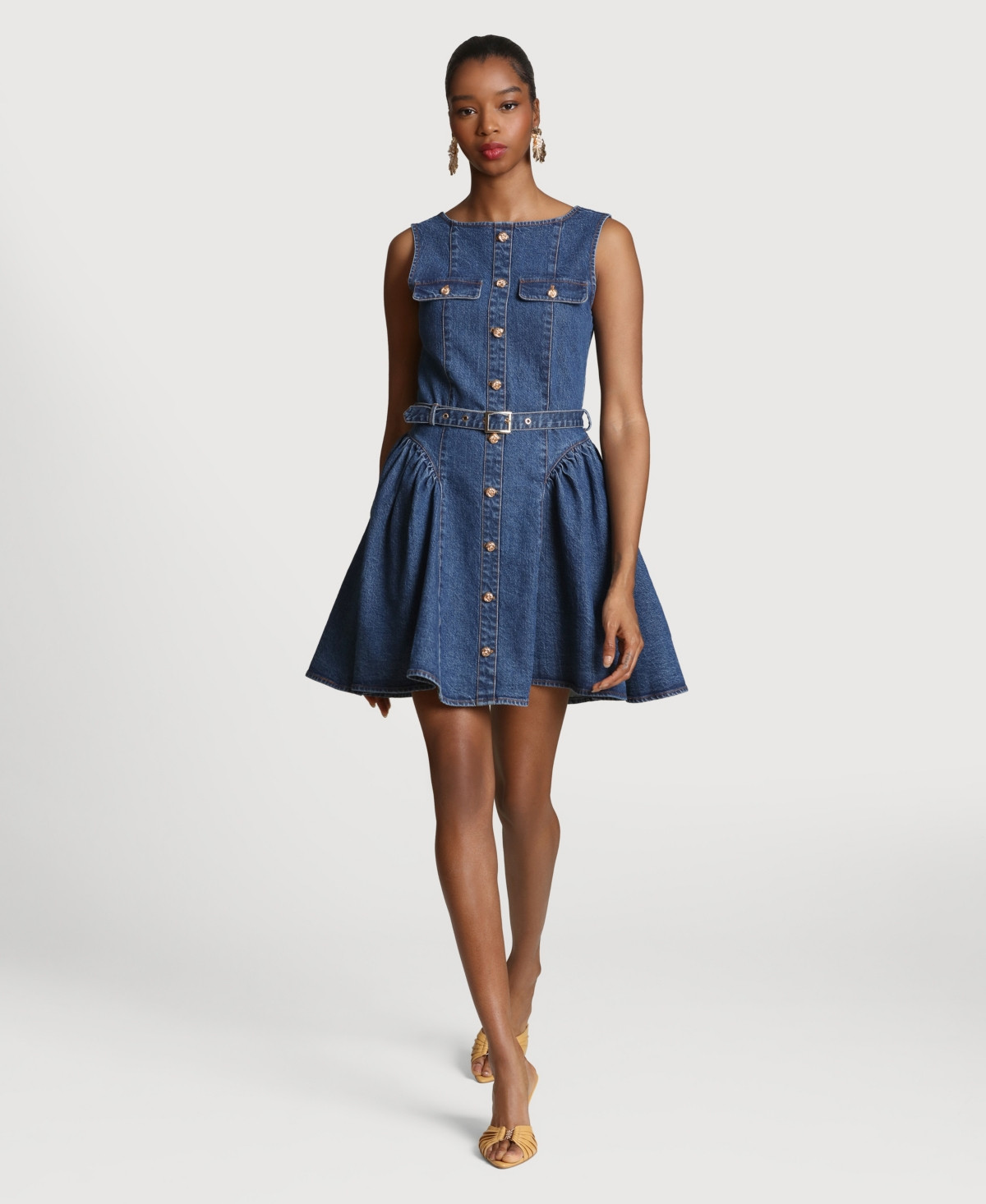 Avec Les Filles Women's Boat Neck Short Dress - Dwight wash | Macy's